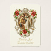 Carte de prière de mariage catholique avec poinset (Devant)