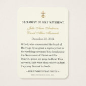 Carte de prière de mariage catholique avec poinset (Dos)