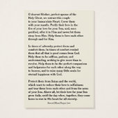 Carte de prière de mariage catholique Carte Sainte (Dos)