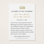 Carte de prière de mariage catholique Cœur de Mari (Dos)