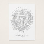 Carte de prière de mariage catholique Cœur sacré (Devant)