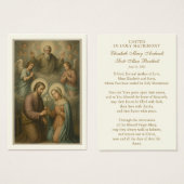 Carte de prière de mariage catholique de fiançaill (Devant & derrière)