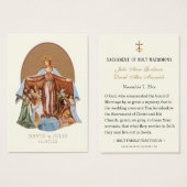 Carte de prière de mariage catholique de la Vierge (Devant & derrière)