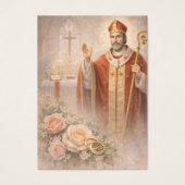 Carte de prière de mariage catholique de St. Valen (Devant)