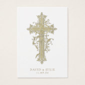 Carte de prière de mariage catholique élégante en  (Devant)