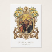 Carte de prière de mariage catholique élégante en (Devant)