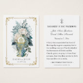 Carte de prière de mariage catholique eucharistiqu (Devant & derrière)