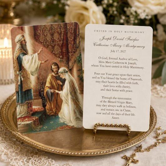 Carte de prière de mariage catholique Fiançailles
