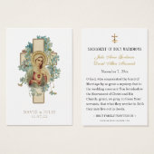 Carte de prière de mariage catholique Immaculée Ma (Devant & derrière)