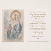 Carte de prière de mariage catholique marian (Devant & derrière)