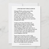 Carte de prière de mariage catholique remerciement (Dos)