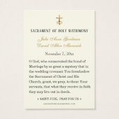 Carte de prière de mariage catholique St. Jude (Dos)