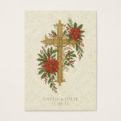 Carte de prière de mariage de Noël avec croix (Devant)