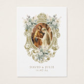 Carte de prière de mariage floral catholique (Devant)