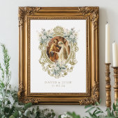 Carte de prière de mariage floral catholique