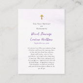 Carte de prière de mariage orthodoxe aux fleurs de (Dos)