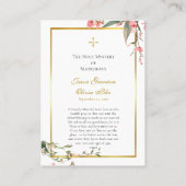 Carte de prière de mariage orthodoxe Roses et bout (Dos)