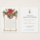 Carte de prière de Noël pour mariage catholique (Devant & derrière)