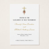 Carte de prière de Noël pour mariage catholique (Dos)