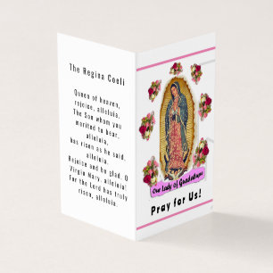 Carte de prière de Notre-Dame de Guadalupe