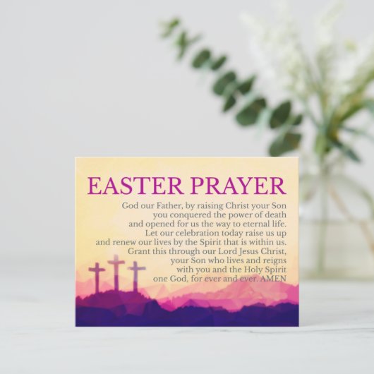 CARTE DE PRIÈRE DE PÂQUES (Debout devant)