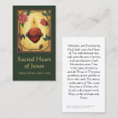 Carte de prière de peinture de coeur sacré (Devant / Derrière)