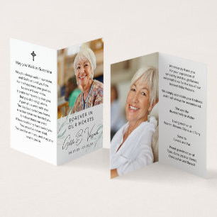Carte de prière de photos de feuillage Forever In 
