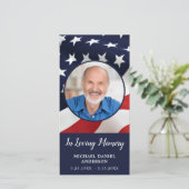 Carte de prière de poème Memorial Stars & Stripes  (Debout devant)