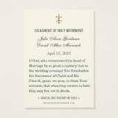 Carte de prière de roses de mariage de la Divine M (Dos)