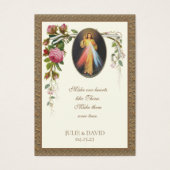 Carte de prière de roses de mariage de la Divine M (Devant)