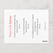 Carte de prière de saint Ephraïm (Dos)