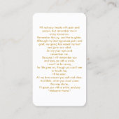 Carte de prière de script Gold Memorial (Dos)