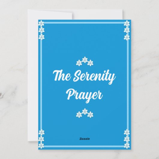 Carte de prière de sérénité (Dos)