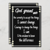 Carte de prière de sérénité (Devant / Derrière)