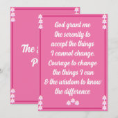 Carte de prière de sérénité (Devant / Derrière)