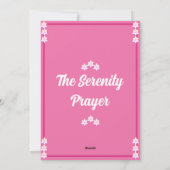 Carte de prière de sérénité (Dos)