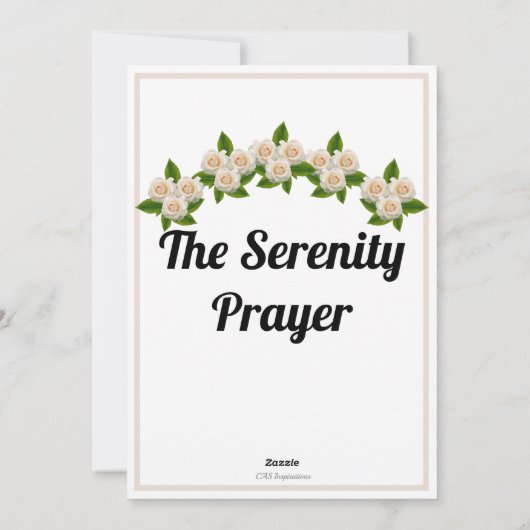 Carte de prière de sérénité (Dos)