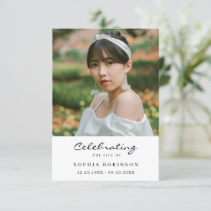 Carte de prière de souvenir photo pour célébration