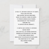 Carte de prière de St. Antoine (Dos)