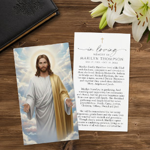 Carte de prière de sympathie en souvenir de Jésus