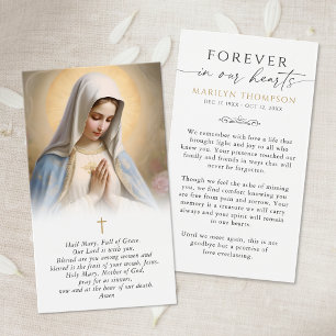 Carte de prière de sympathie photo de la Vierge Ma