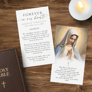 Carte de prière de sympathie photo de la Vierge Ma