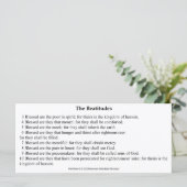 Carte de prière des Béatitudes (Debout devant)