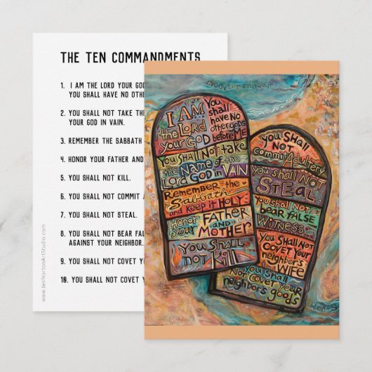 Carte de prière des dix commandements (Devant / Derrière)