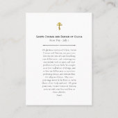 Carte de prière des Saints Cosmas et Damian de Cil (Dos)