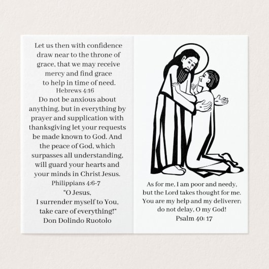 Carte de prière des temps difficiles (Outside Unfolded)