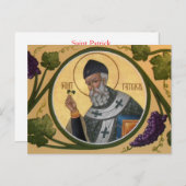 Carte de prière d'icône St. Patrick (Devant / Derrière)