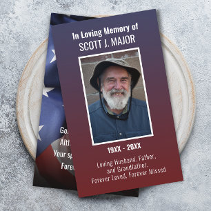 Carte de prière drapeau photo Ombre Blue Red Card