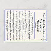 Carte de prière du Cantique de Zacharie et du Magn (Dos)