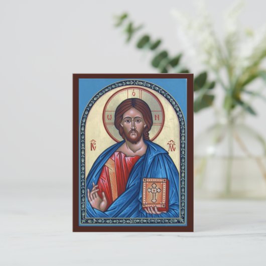Carte de prière du Christ Pantocrator (Debout devant)